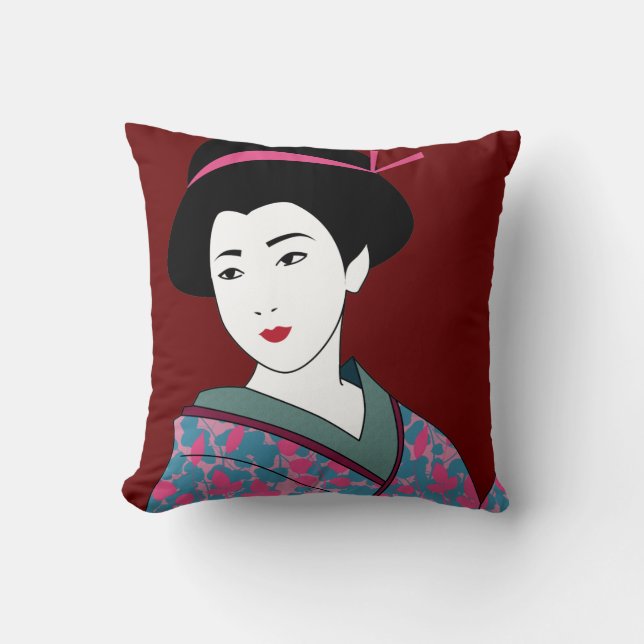 Beautiful Geisha Custom Cushion (Front)