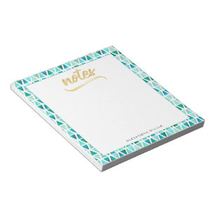 Beautiful Gemstone Pattern Gold Faux Foil Notepad