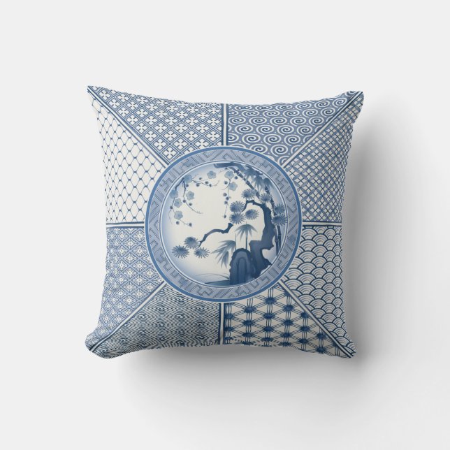 Beautiful Geometric Blooming Cherry Garden Cushion (Front)