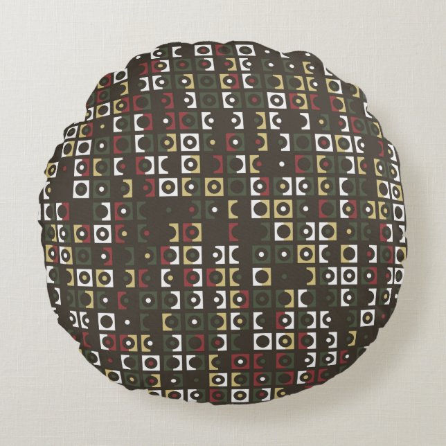 Beautiful geometric pattern design abstract, art,  round cushion (Front)