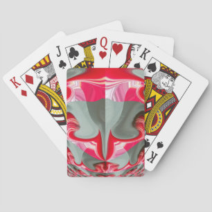Beautiful Geometric Red Ash Grey Motif Art Design Playing Cards