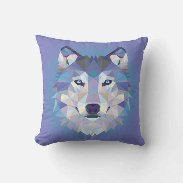 Beautiful geometric wolf pad. cushion (Front)