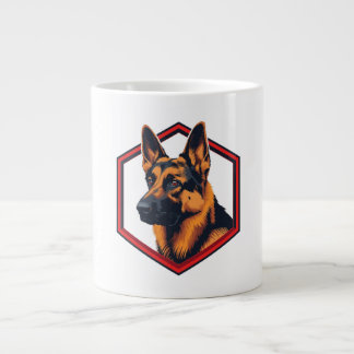 Beautiful German Shepard In A Six Sided Frame Large Coffee Mug