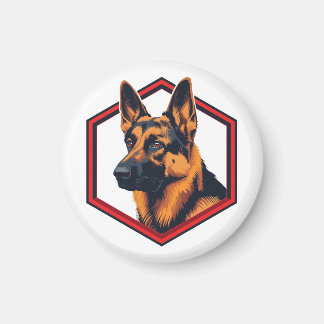 Beautiful German Shepard In A Six Sided Frame Magnet