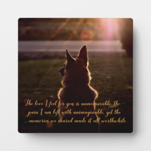 Beautiful German Shepherd Pet Memorial Plaque