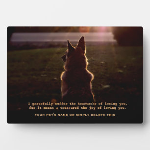 Beautiful German Shepherd Pet Memorial Plaque