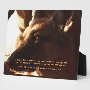 Beautiful German Shepherd Pet Memorial Plaque