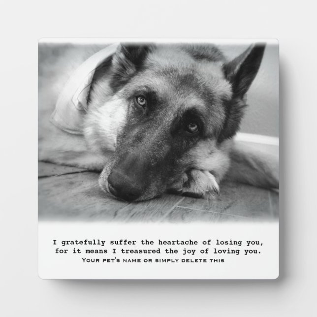 Beautiful German Shepherd Pet Memorial Plaque (Front)