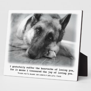 Beautiful German Shepherd Pet Memorial Plaque