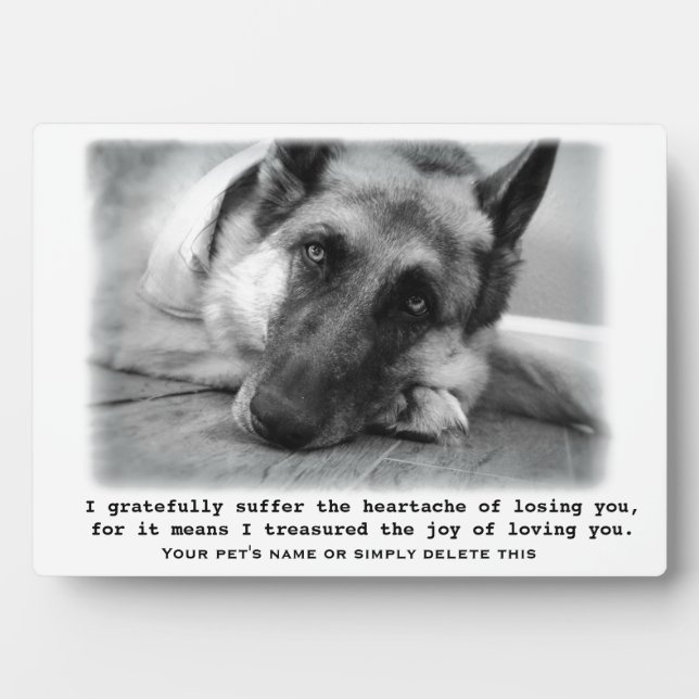Beautiful German Shepherd Pet Memorial Plaque (Front)