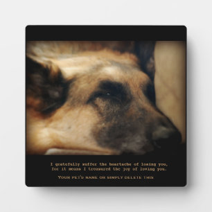 Beautiful German Shepherd Pet Memorial Plaque