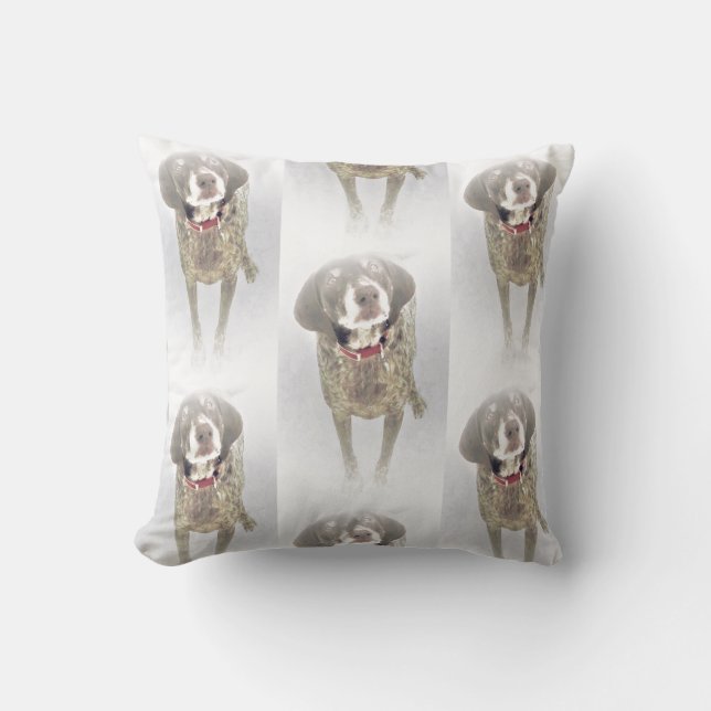 Beautiful German Shorthaired Pointer Winter Cushion (Front)