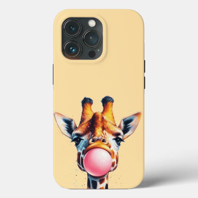 beautiful giraffe blowing bubblegum  Case-Mate iPhone case (Back)