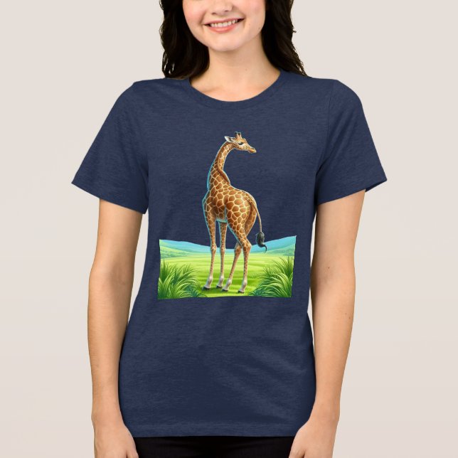 beautiful giraffe Tri-Blend shirt (Front)