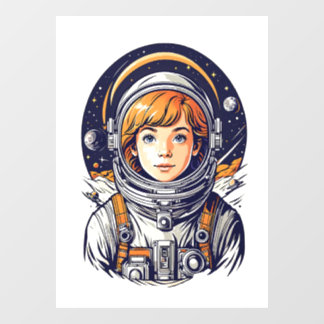 Beautiful girl astronaut in space
