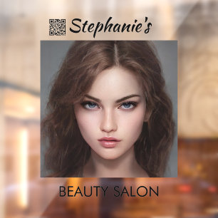 Beautiful Girl Beauty Salon With QR Code
