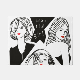beautiful girl doormat