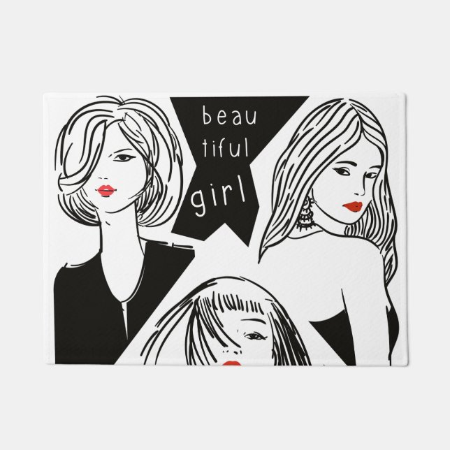 beautiful girl doormat (Front)