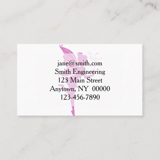 Beautiful girl fairy silhouette business card (Front)