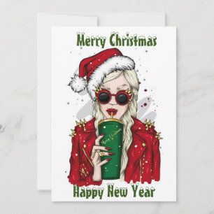 Beautiful Girl Flat Holiday Card