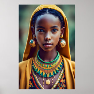 beautiful girl from Central African ethnicity,  Poster