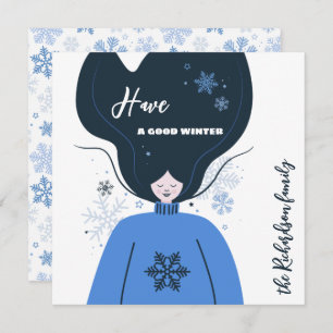 Beautiful girl Have a good Winter Card