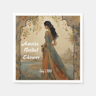 Beautiful Girl in Sari Personalised Napkin