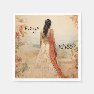 Beautiful Girl in Sari Personalised Napkin