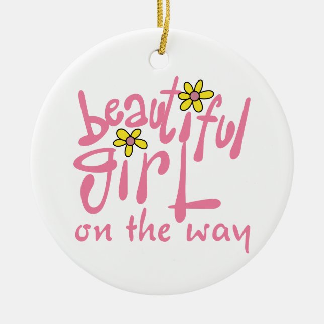 Beautiful Girl On The Way Ceramic Ornament (Front)