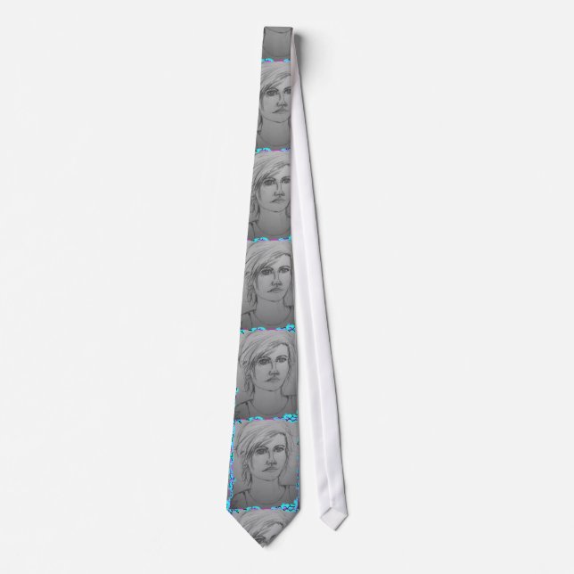 beautiful girl portrait tie (Front)