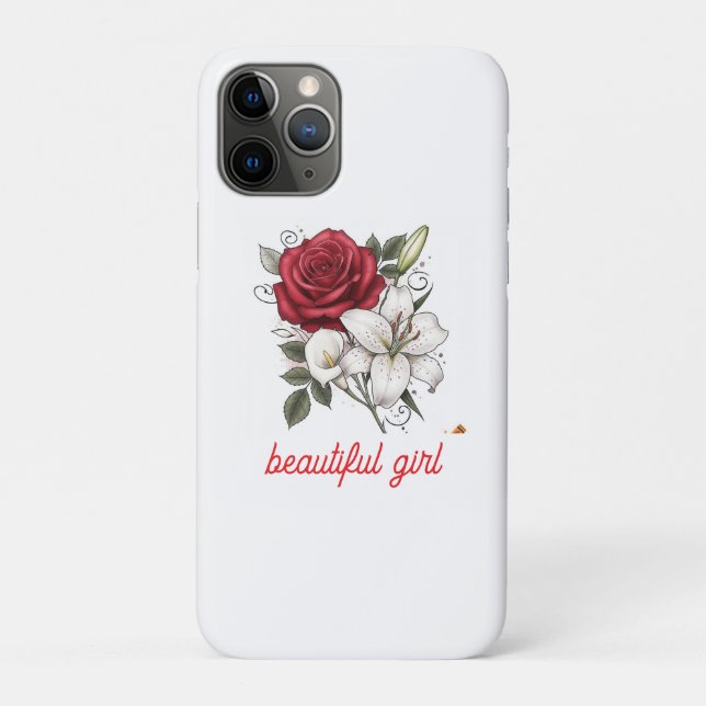 Beautiful Girl Rose Tote Bag Case-Mate iPhone Case (Back)