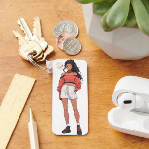 Beautiful Girl Sport Anime Key Ring