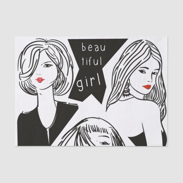 beautiful girl tissue paper (Front)