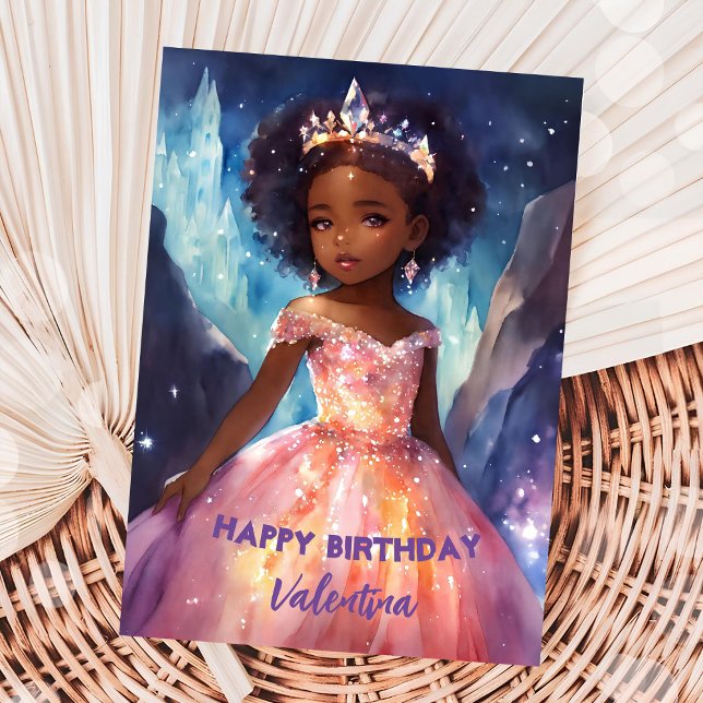 Beautiful girl's full dress princess birthday card (Creator Uploaded)