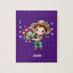 Beautiful girl's personalise name jigsaw puzzle