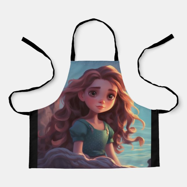Beautiful Girl's print Apron (Front)