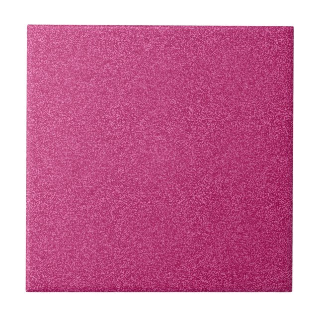 Beautiful girly hot pink glitter effect background ceramic tile (Front)