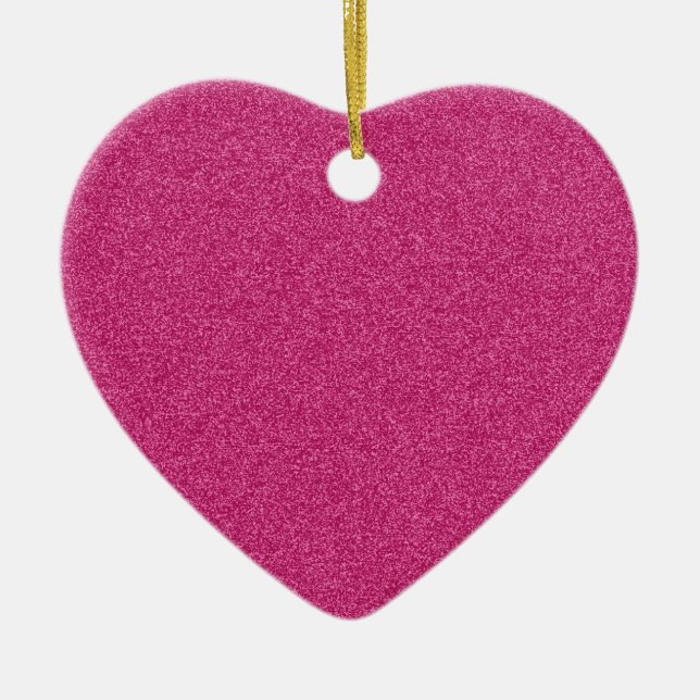 Beautiful girly hot pink glitter effect background ceramic tree decoration (Front)