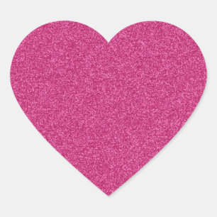 Beautiful girly hot pink glitter effect background heart sticker