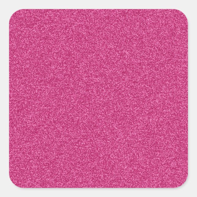 Beautiful girly hot pink glitter effect background square sticker (Front)