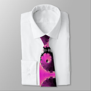 Beautiful girly pink spiral fractal art pattern tie