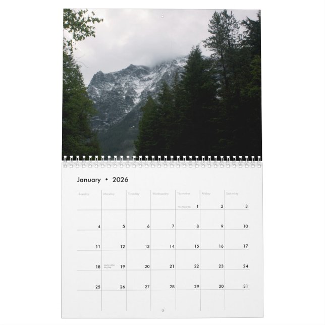 Beautiful Glacier National Park Calendar (Jan 2026)