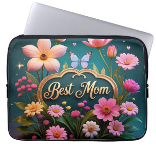 Beautiful glam mother's day flowers laptop sleeve