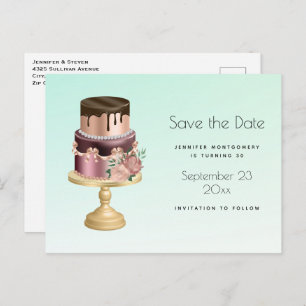 Beautiful Glam Party Cake Save the Date Invitation Postcard