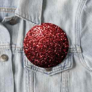 Beautiful Glamour Red Glitter sparkles 10 Cm Round Badge