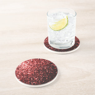 Beautiful Glamour Red Glitter sparkles Coaster