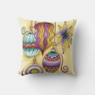 Beautiful Glass Colourful Christmas Ornaments Cushion