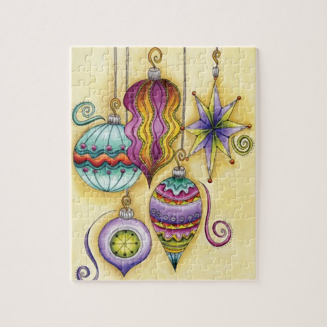 Beautiful Glass Colourful Christmas Ornaments Jigsaw Puzzle (Vertical)