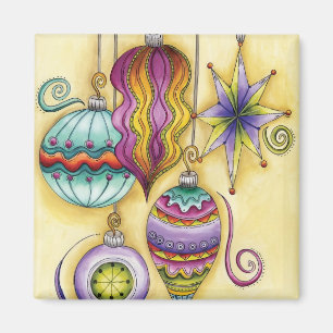Beautiful Glass Colourful Christmas Ornaments Magnet