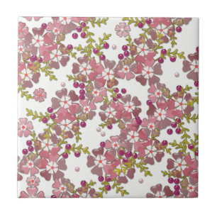Beautiful glass flowers ceramic tile